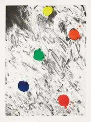 Graffiti by Mary Heilmann, 1998, Aquatint in colors, on Somerset paper, with full margins,, sold Apr 2014