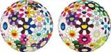 Flowerball Brown; and Flowerball (3D) From the Realm of the Dead by Takashi Murakami, 2007; and 2009, Two offset lithographs in colors, on smooth wove paper, the full sheets,, sold Apr 2014