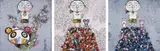 I Met a Panda Family; DOB & Me: On the Red Mound of the Dead; and Kaikai Kiki & Me: On the Blue Mound of the Dead by Takashi Murakami, 2013, Three offset lithographs in colors, on smooth wove paper, the full sheets,, sold Apr 2014