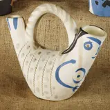 Pablo Picasso, Figure de proue (Prow figure), 1952, White earthenware turned pitcher painted in colors, knife engraved and glazed on the inside,