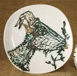 Tête de chèvre de profil (Goat’s Head in Profile) by Pablo Picasso, 1950, White earthenware round plate painted in colors and partially glazed,, sold Oct 2014