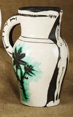 La source (The Source) by Pablo Picasso, 1954, White earthenware turned pitcher painted in colors, knife engraved and partially glazed,, sold Oct 2014