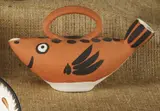 Sujet poisson (Fish Subject) by Pablo Picasso, 1952, Red earthenware turned pitcher painted in black and white,, sold Oct 2014