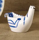 Sujet colombe (Dove Subject) by Pablo Picasso, 1959, White earthenware turned vase painted in colors,, sold Oct 2014