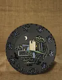 Paysage (Landscape) by Pablo Picasso, 1953, White earthenware round plate painted in colors with partial brushed glaze,, sold Oct 2014