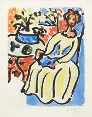 Henri Matisse, Marie-José en robe jaune, 1950, Farbaquatinta auf Arches-Velin