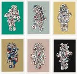 Jean Dubuffet, Présences fugaces, 1973, The complete set of six screenprints in colors, on Dutch Etching paper, with full margins,