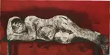 William Kentridge, Sleeper Red, from Sleeper Series, 1997, Etching and aquatint in colors, on Velin d'Arches paper, the full sheet,