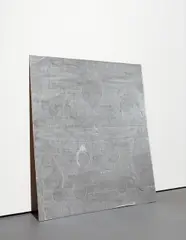 Cady Noland, [Not Yet Titled], 1996, Lacquer-based sanding sealer and aluminum enamel spray paint, on cardboard,
