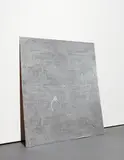 Cady Noland, [Not Yet Titled], 1996, Lacquer-based sanding sealer and aluminum enamel spray paint, on cardboard,