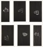 Soot-Black Stone, #1-6 by Robert Motherwell, 1973-75, The complete set of six lithographs, on Georges Duchêne Hawthorne of Larroque handmade paper, with full margins,, sold Oct 2014