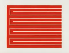 Untitled by Donald Judd, 1961-78, Woodcut in cadmium red, on offset paper, with full margins,, sold Oct 2014