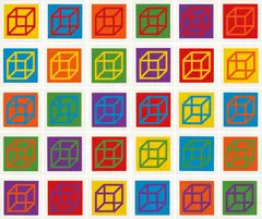 Sol LeWitt, Open Cube in Color on Color, 2003, The complete set of 30 linocuts in colors, on Somerset paper, with full margins,
