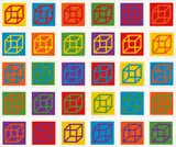Sol LeWitt, Open Cube in Color on Color, 2003, The complete set of 30 linocuts in colors, on Somerset paper, with full margins,