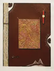 Face with Watch by Jasper Johns, 1996, Etching and aquatint in colors, on Arches Tout En Cas paper, with full margins,, sold Oct 2014