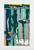Roy Lichtenstein, Water Lilies with Cloud, from Water Lilies Series, 1992, Screenprinted enamel in colors, on processed and swirled stainless steel,