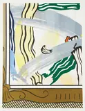Roy Lichtenstein, Painting in Gold Frame, from Paintings Series, 1984, Woodcut, lithograph and screenprint in colors with collage, on Arches 88 paper, with full margins,