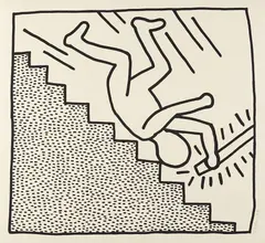 Blueprint Drawing #16 by Keith Haring, 1990, Screenprint, on wove paper, with full margins,, sold Oct 2014