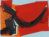 Andy Warhol, Hammer and Sickle, 1977, Screenprint in colors, on thin light blue wove paper, the full sheet,