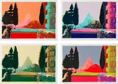 Andy Warhol, Details of Renaissance Paintings (Leonardo da Vinci, The Annunciation, 1472), 1984, The complete set of four screenprints in colors, on Arches Aquarelle paper, with full margins,