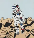 Jean Dubuffet, Marche en campagne, 1975, Screenprint in colors, on Arjomari paper, the full sheet,
