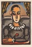 Georges Rouault, Pierrot noir, from Cirque de l'étoile filante, 1938, Aquatint in colors, on Montval paper, with full margins,