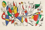 Joan Miró, L’Invitée du dimanche I, 1969, Etching and aquatint in colors, on Arches paper, with full margins,