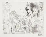 Pablo Picasso, Cirque et catch (Circus Catch), plate 25, for 347 Series, 1968, Etching, on Rives paper, with full margins,