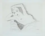 Man Ray, Kiki, 1970, Drypoint etching, on blue Vidalon-Les-Annonay Canson Montgolfier paper, with full margins,