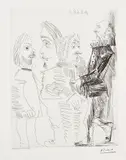 Pablo Picasso, Quatre Hommes en Costume Rembranesque (Four Men in Rembrandtesque Suits), plate 13 for 347 Series, 1968, Etching, on Rives paper, with full margins,