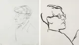 David Hockney, William Burroughs; and James, 1980-81, Two lithographs, on HMP John Koller handmade paper and Arches Cover paper respectively, the full sheets,