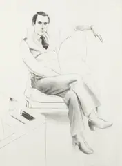 Nicholas Wilder by David Hockney, 1976, Lithograph, on Rives LW (lightweight) paper, the full sheet,, offered Oct 2014