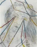 Kiki Smith, Summer Night, from Skowhegan portfolio no. 1, 2011, Lithograph in colors with glitter, hand-coloring and white gold leaf, on Hosho paper, the full sheet,