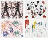 Ghada Amer, Untitled Suite, 2000, The complete set of four aquatints with engraving, etching and drypoint in colors, on Hahnemühle-Durer etching paper, with full margins,