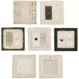 Pat Steir, Burial Mound, 1976, The complete set of seven etchings in sepia, on HMP handmade paper, with full margins,