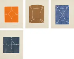 Robert Mangold, Untitled, 1994, The complete set of four woodcuts in colors, on Japanese Mulberry paper, with full margins,