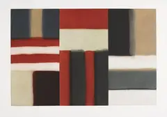 Cut Ground Red by Sean Scully, 2011, Etching and aquatint in colors, on Somerset paper, with full margins,, sold Oct 2014