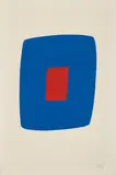 Dark Blue with Red (Bleu Foncé avec Rouge), from Suite of Twenty-Seven Color Lithographs by Ellsworth Kelly, 1964-65, Lithograph in blue and red, on Rives paper, with full margins,, sold Oct 2014