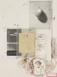 Cy Twombly, Natural History Part I Mushrooms: No. VIII, 1974, Lithograph with collotype in colors with collage and touches of hand-coloring, on Rives Couronne paper, the full sheet,