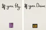 Chris Burden, If You Fly, If You Drive (diptych), 1973, The complete set of two lithographs, on Arches paper, with full margins,