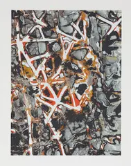 Untitled by Mark Bradford, 2012, Archival inkjet with carborundum, on wove paper, with full margins,, sold Oct 2014