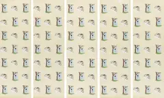 Hanging Man/Sleeping Man by Robert Gober, 1989, Screenprint in colors, on five remnants of wallpaper,, sold Oct 2014