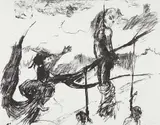 Kara Walker, Sketch for a Fabulous Tale, from Skowhegan portfolio no. 1, 2011, Lithograph, on wove paper, the full sheet,