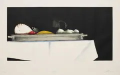 Julio Larraz, Chambered Nautilus, 1989, Etching and aquatint in colors, on Arches paper, with full margins,
