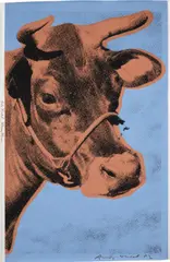 Cow by Andy Warhol, 1971, Screenprint in colors, on wallpaper, the full sheet,, sold Oct 2014