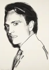 Carter Burden by Andy Warhol, 1977, Screenprint, on Italia paper, the full sheet,, sold Oct 2014