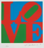 Robert Indiana, The Book of Love: one plate, 1996, Screenprint in colors, on A.N.W. Crestwood Museum paper, with full margins,