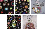 Jellyfish Eyes - Black 2; Jellyfish Eyes - Black 3; Jellyfish Eyes; Pom & Me: On the Red Mound of the Dead; and I Met a Panda Family by Takashi Murakami, 2004 and 2013, Five offset lithographs, on smooth wove, the full sheets,, sold Oct 2014