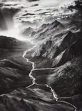 The Eastern Part of the Brooks Range, Arctic National Wildlife Refuge, Alaska, USA by Sebastião Salgado, 2009, Gelatin silver print, flush-mounted, sold Apr 2014