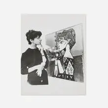 Woman Viewing Picasso Painting at the Tate by Weegee, 1960, vintage gelatin silver print, sold Mar 2026